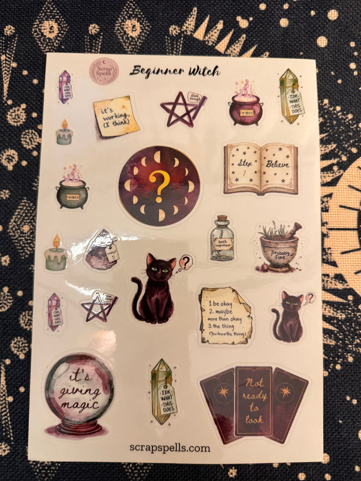 Beginner Witch Accessories - Clear Sticker Sheet