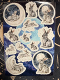 The Rabbit — Shadow Guardians Collection | Clear Sticker Sheet & Card