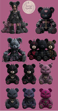 Gothic Teddy Bears Sticker Sheet