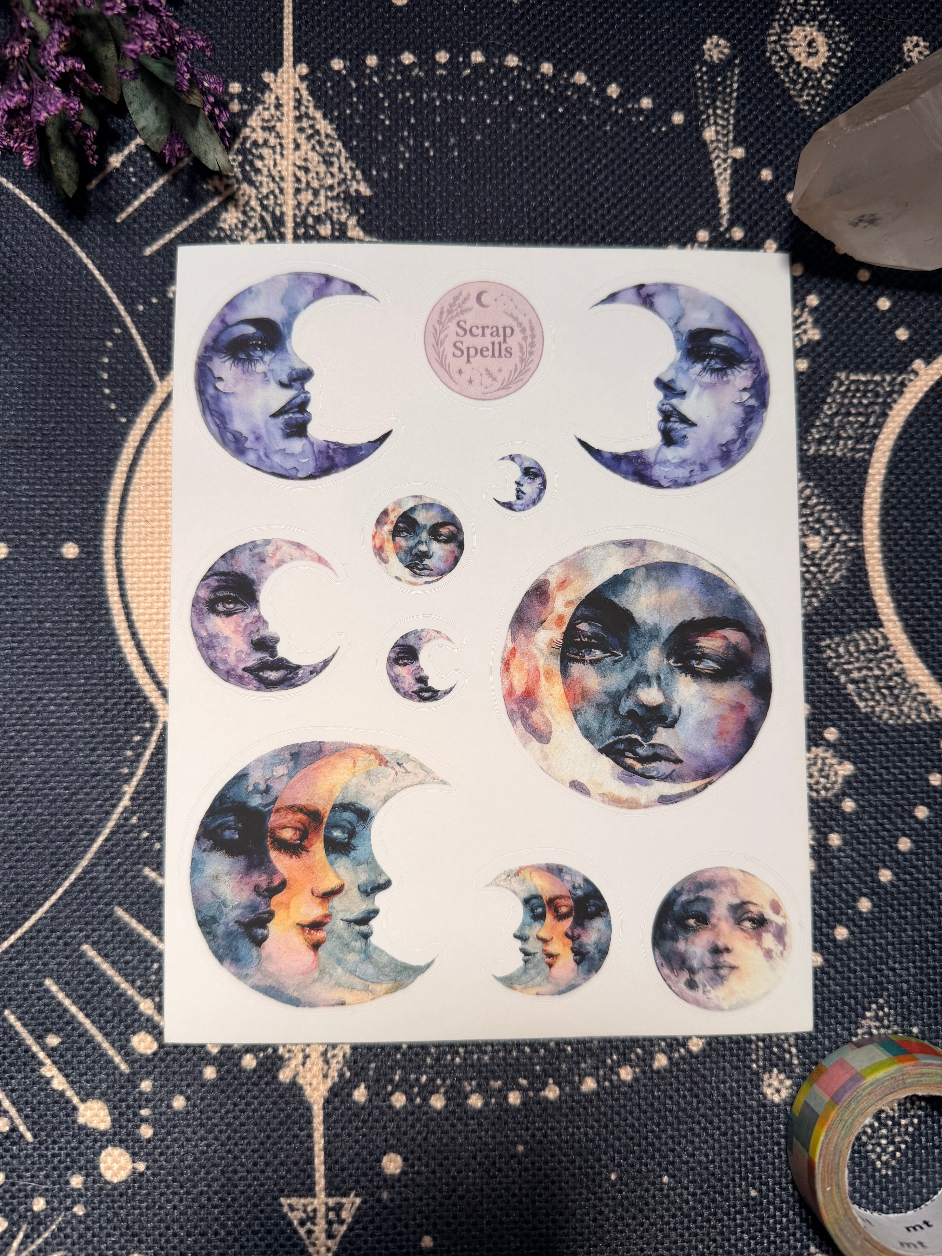 The Moon Was Watching — Clear Matte Sticker Sheet | 3 a.m. Spell Add-On