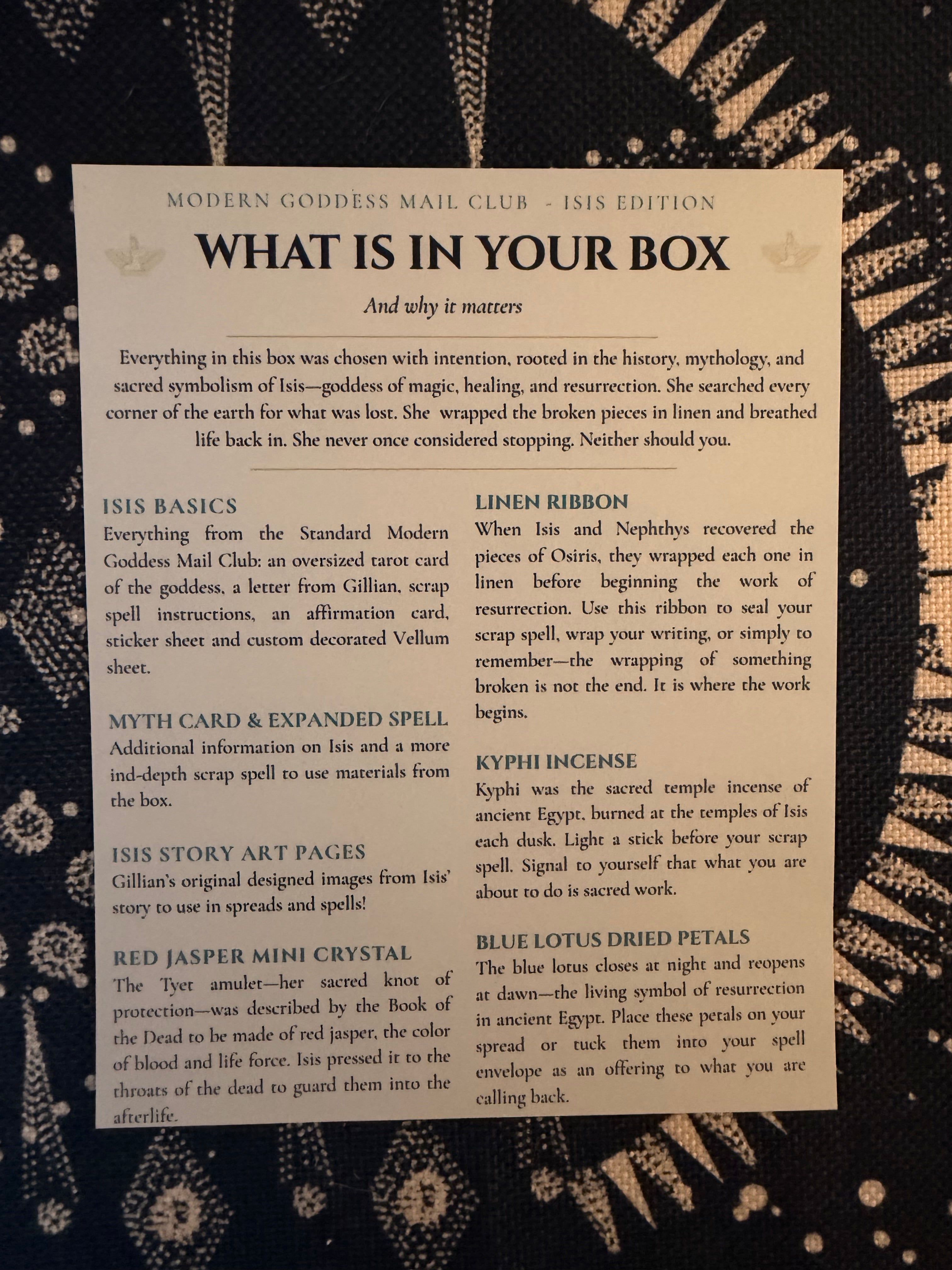 Modern Goddess Monthly Deluxe Devotion Box - ISIS