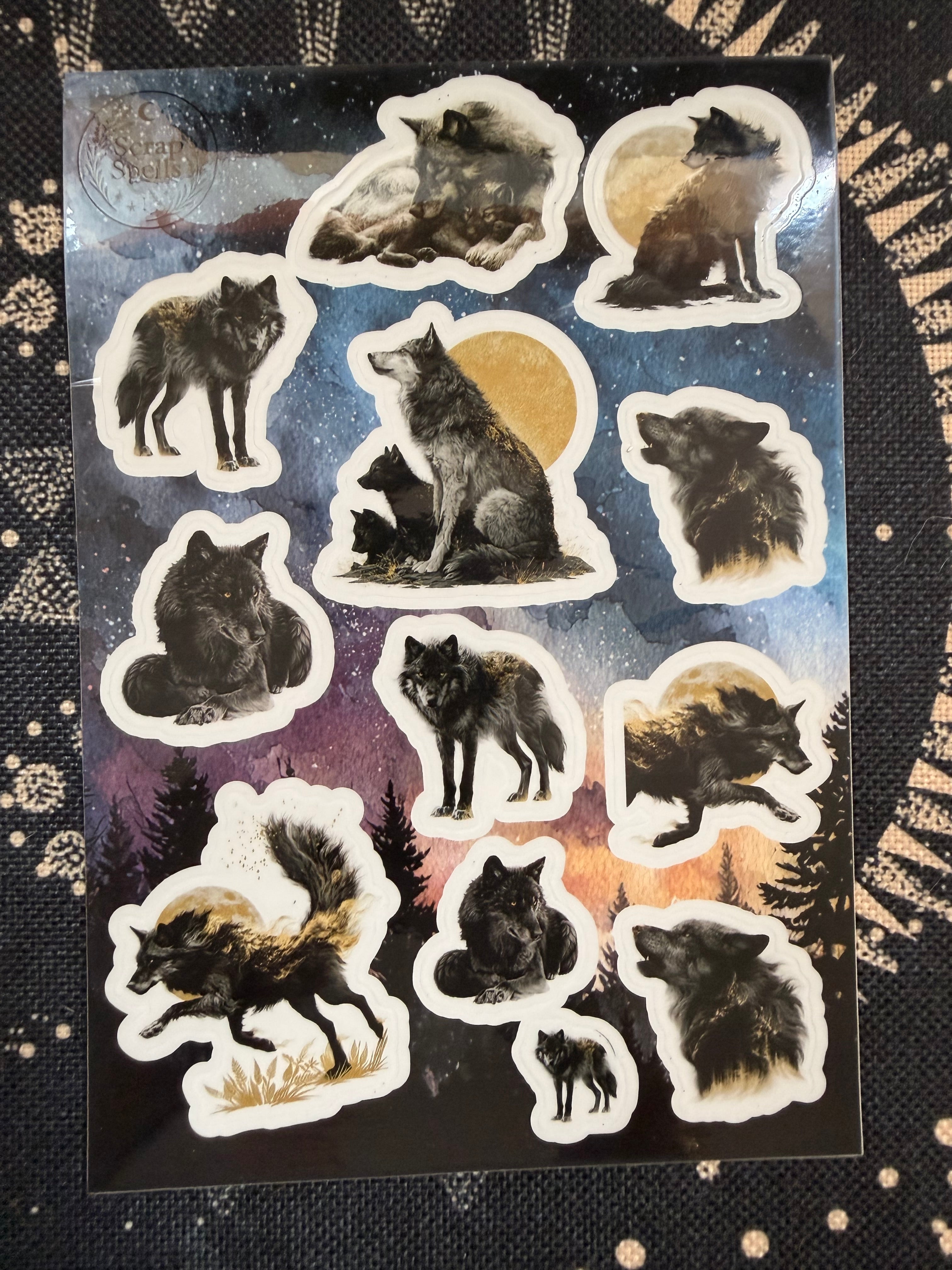 The Wolf — Shadow Guardians Collection | Clear Sticker Sheet & Card