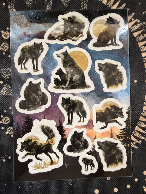 The Wolf — Shadow Guardians Collection | Clear Sticker Sheet & Card