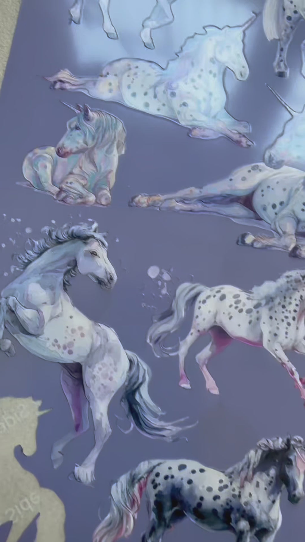 Dreamer Hearts Sticker Sheet (Purple Horses & Unicorns)